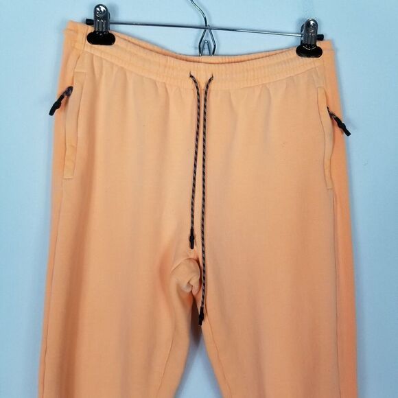 TNA Women Cozy Fleece Jogger Pants Size M Drawstring Elastic Waist Orange - Picture 2 of 7